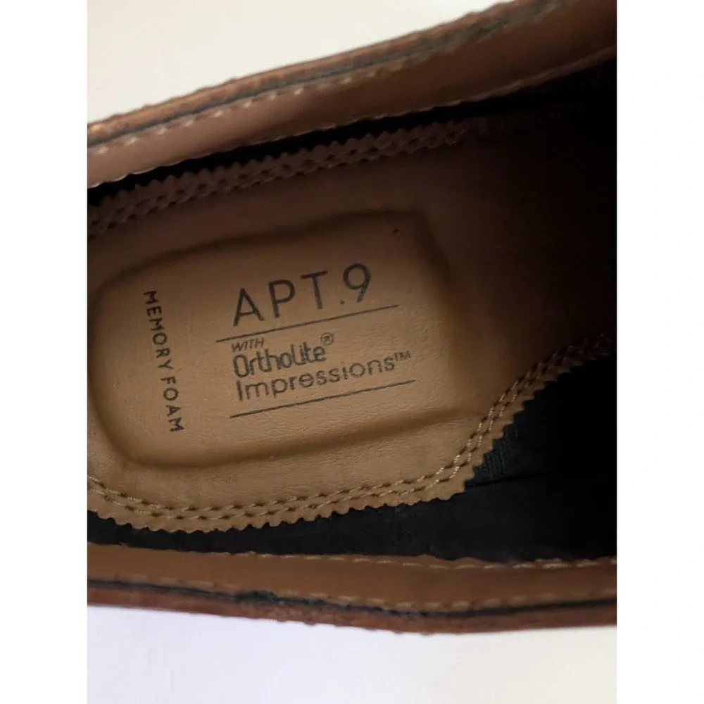 Apt 9 Mens Cognac/Brown Wingtip Oxfords Size 8M